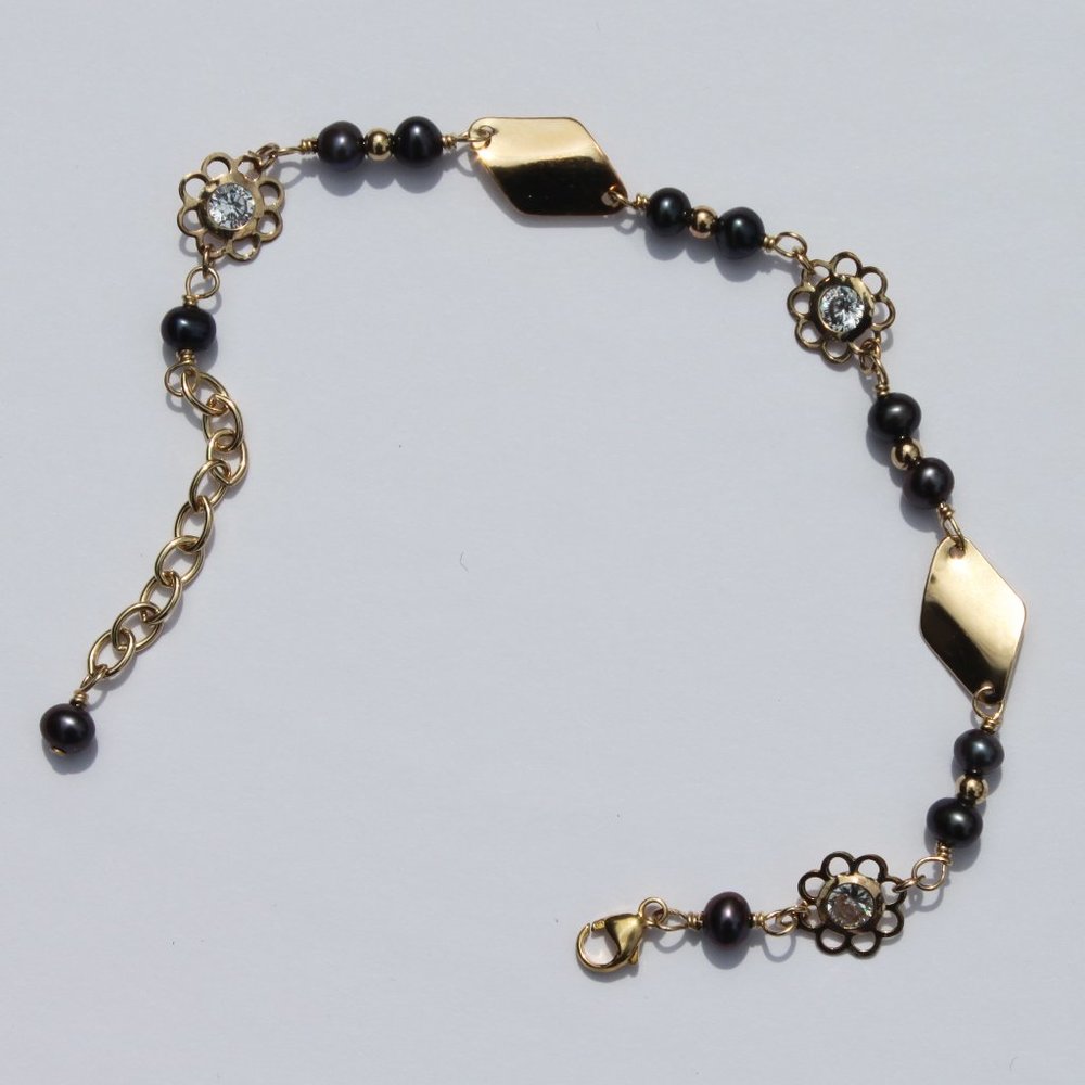Natural Black Exotic Color Pearls Bracelet